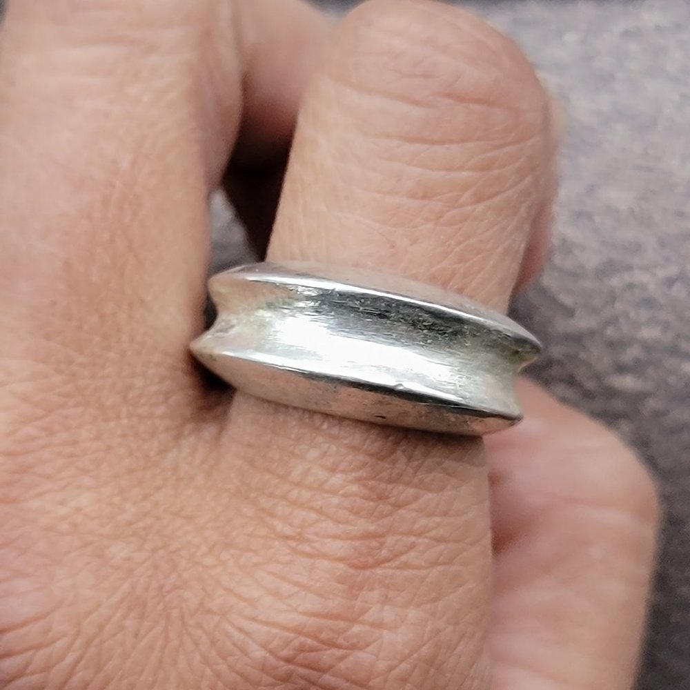 Heavy Chunky Solid 925 Sterling Silver Concave Th… - image 6